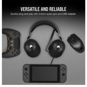CORSAIR HS55 SURROUND GAMING HEADSET-CARBON ( 1 YEAR WARRANTY )