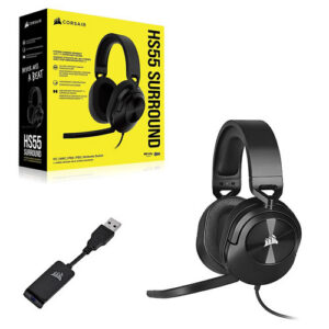 CORSAIR HS55 SURROUND GAMING HEADSET-CARBON ( 1 YEAR WARRANTY )