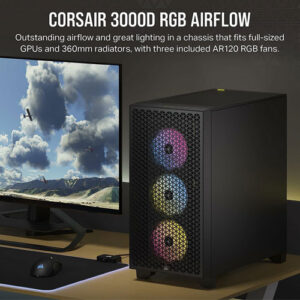 Corsair 3000D RGB Airflow Mid-Tower ATX Case (2 Years Warranty)
