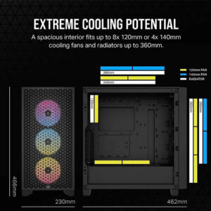 Corsair 3000D RGB Airflow Mid-Tower ATX Case (2 Years Warranty)