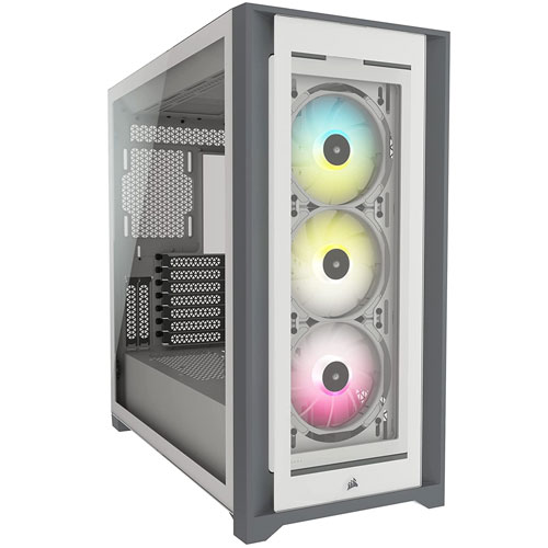 CORSAIR ICUE 5000X RGB TEMPERED GLASS MID-TOWER ATX CASE – WHITE