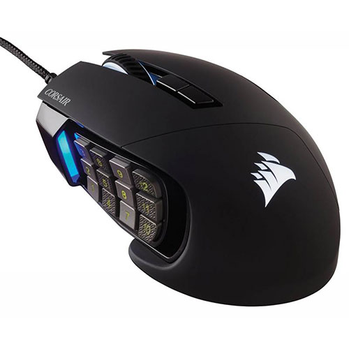 CORSAIR SCIMITAR RGB ELITE OPTICAL MOBA/MMO GAMING MOUSE – BLACK ( 1 YEAR WARRANTY )