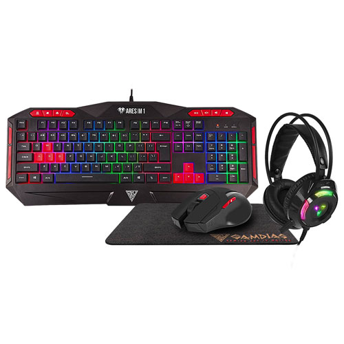 GAMDIAS POSEIDON |KEYBOARD+ MOUSE+MOUSE MAT AND HEADSET 4 IN 1 GAMING COMBO(1 YEAR WARRANTY)