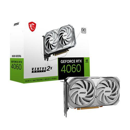 MSI GEFORCE RTX 4060 VENTUS OC 2X 8GB GDDR6X WHITE GRAPHICS CARD(3 YEARS WARRANTY)