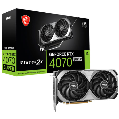MSI GEFORCE RTX 4070 SUPER VENTUS OC 2X 12GB GDDR6X GRAPHIC CARD ( 3 YEARS WARRANTY )