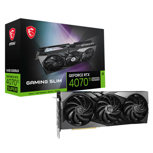MSI GEFORCE RTX 4070 TI SUPER GAMING X 16GB GDDR6X SLIM GRAPHICS CARD ( 3 YEARS WARRANTY )