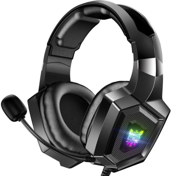 Onikuma K8 RGB Wired Gaming Headset with 50mm Drivers – Black