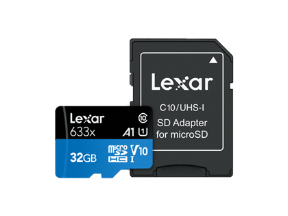 Lexar® High-Performance 633x microSDHC™/microSDXC™ UHS-I Cards