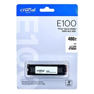 CRUCIAL E100 480GB PCIE GEN 4 NVME SSD ( 03 years warranty )